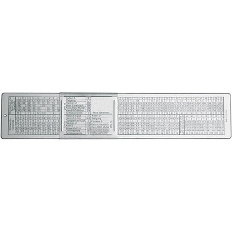 Table coulissante de filetages DIN, Dimensions : 260 x 50 mm