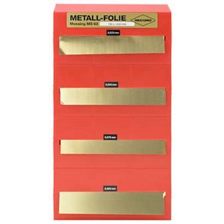 Jeu de feuilles métalliques, laiton, Dimensions : 150 x 1200 mm