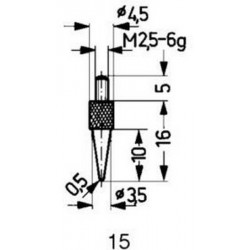 Touche de mesure acier type 15/0,5mm KÄFER 1 PCS
