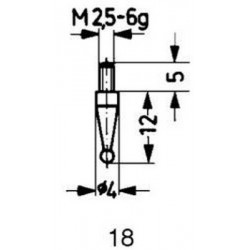 Embout de mesure, en carbure, Modèle : sphérique, 5 mm de Ø