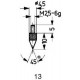 Embout de mesure, en carbure, Modèle : pointu, 45°