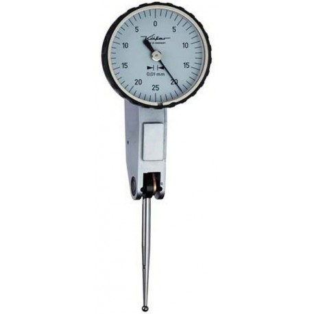 Comparateur à palpeur orientable, Käfer, Ø de la bague extérieure : 32 mm, Lecture 0,010 mm, Plage de mesure 0,5 mm, Graduation du cadran : 0-25-0