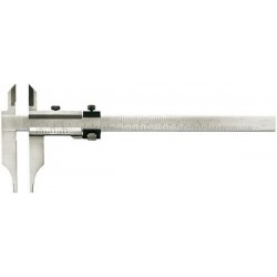 Pied à coulisse d'atelier avec pointes de lames et réglage fin, Plage de mesure : 250 mm, Long. des becs 80 mm