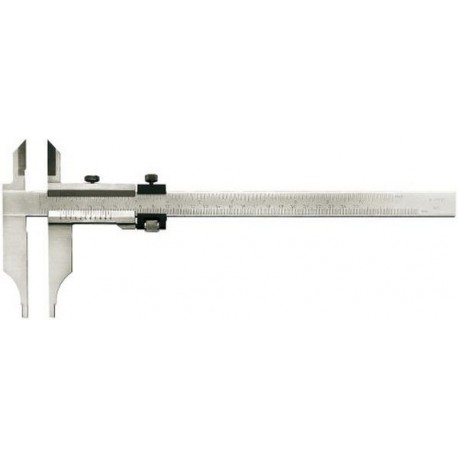 Pied à coulisse d'atelier avec pointes de lames et réglage fin, Plage de mesure : 250 mm, Long. des becs 80 mm