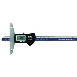 Jauge de profondeur numérique DIGI-MET® IP67, Plage de mesure : 500 mm, Modèle à vis de blocage, Long. de l'embase 150 mm, Ø de la tige de mesure : 1,5 mm