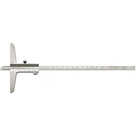 Jauge de profondeur avec règle droite, Plage de mesure : 300 mm, Modèle à vis de blocage, Long. de l'embase 150 mm