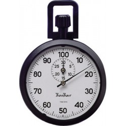 Chronomètre de précision à couronne, Graduation : 1/100 min, Durée d'affichage 30 min, Poids 75 g