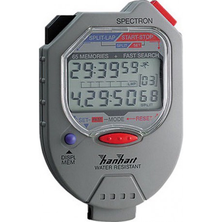 Chronomètre numérique Spectron, Affichage LCD : Affichage double, Durée d'affichage 99999.99 min, Mémoire 65, Poids : 85 g
