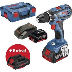 Perceuse-visseuse sans fil Bosch Professional PS GSR 18V-28 + ProCORE18V 4 Ah 0615990K7H 5 Ah + 3 batteries, + mallett
