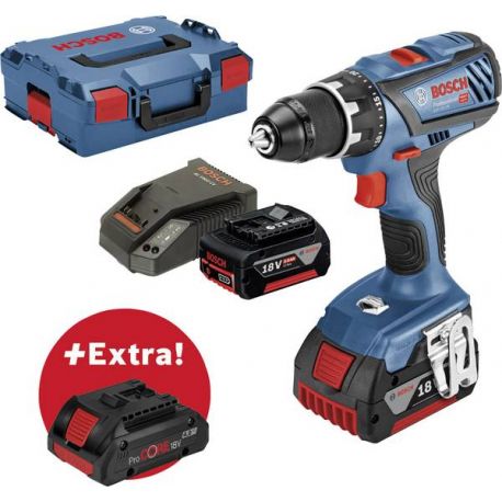 Perceuse-visseuse sans fil Bosch Professional PS GSR 18V-28 + ProCORE18V 4 Ah 0615990K7H 5 Ah + 3 batteries, + mallett