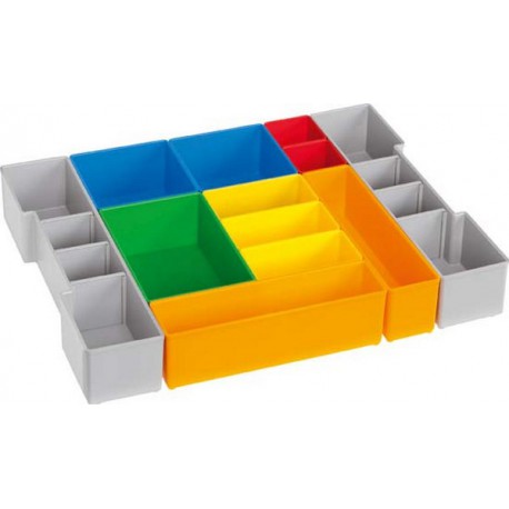 Set de boîtes intégrées pour la mallette à outils modèle 102, Quantité : 12 pièces, Dimensions 405 x 315 x 63 mm, Modèle H3, Poids : 900 g