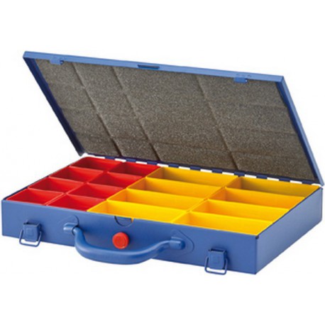 Casier de rangement en métal à 16 boîtes en plastique interchangeables, Dimensions : 330 x 220 x 50 mm