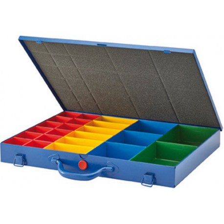 Casier de rangement en métal à 23 boîtes en plastique interchangeables, Dimensions : 440 x 330 x 50 mm