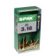 Lot de 25 vis acier tęte fraisée pozidriv SPAX, Diam.3 mm x L.16 mm