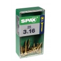 Lot de 25 vis acier tęte fraisée pozidriv SPAX, Diam.3 mm x L.16 mm