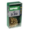 Lot de 25 vis acier tęte fraisée pozidriv SPAX, Diam.3 mm x L.20 mm