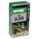 Lot de 25 vis acier tęte fraisée pozidriv SPAX, Diam.3 mm x L.25 mm
