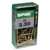 Lot de 25 vis acier tęte fraisée pozidriv SPAX, Diam.3 mm x L.30 mm