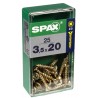 Lot de 25 vis acier tęte fraisée pozidriv SPAX, Diam.3.5 mm x L.20 mm