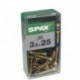 Lot de 25 vis acier tęte fraisée pozidriv SPAX, Diam.3.5 mm x L.25 mm