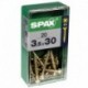 Lot de 20 vis acier tęte fraisée pozidriv SPAX, Diam.3.5 mm x L.30 mm