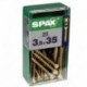 Lot de 20 vis acier tęte fraisée pozidriv SPAX, Diam.3.5 mm x L.35 mm