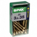 Lot de 20 vis acier tęte fraisée pozidriv SPAX, Diam.3.5 mm x L.35 mm