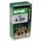 Lot de 20 vis acier tęte fraisée pozidriv SPAX, Diam.4 mm x L.20 mm