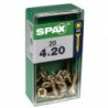 Lot de 20 vis acier tęte fraisée pozidriv SPAX, Diam.4 mm x L.20 mm