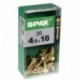 Lot de 20 vis acier tęte fraisée pozidriv SPAX, Diam.4.5 mm x L.16 mm