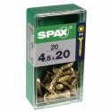 Lot de 20 vis acier tęte fraisée pozidriv SPAX, Diam.4.5 mm x L.20 mm