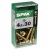 Lot de 15 vis acier tęte fraisée pozidriv SPAX, Diam.4.5 mm x L.30 mm