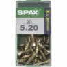 Lot de 20 vis acier tęte fraisée pozidriv SPAX, Diam.5 mm x L.20 mm
