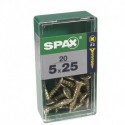 Lot de 20 vis acier tęte fraisée pozidriv SPAX, Diam.5 mm x L.25 mm