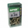 Lot de 20 vis acier tęte fraisée pozidriv SPAX, Diam.5 mm x L.25 mm