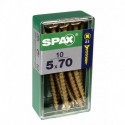 Lot de 10 vis acier tęte fraisée pozidriv SPAX, Diam.5 mm x L.70 mm