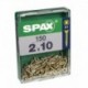 Lot de 150 vis acier tęte fraisée pozidriv SPAX, Diam.2 mm x L.10 mm
