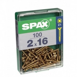 Lot de 100 vis acier tęte fraisée pozidriv SPAX, Diam.2 mm x L.16 mm