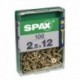 Lot de 100 vis acier tęte fraisée pozidriv SPAX, Diam.2.5 mm x L.12 mm