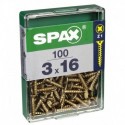 Lot de 100 vis acier tęte fraisée pozidriv SPAX, Diam.3 mm x L.16 mm