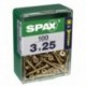 Lot de 100 vis acier tęte fraisée pozidriv SPAX, Diam.3 mm x L.25 mm