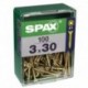 Lot de 100 vis acier tęte fraisée pozidriv SPAX, Diam.3 mm x L.30 mm