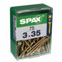 Lot de 75 vis acier tęte fraisée pozidriv SPAX, Diam.3 mm x L.35 mm