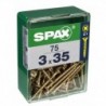Lot de 75 vis acier tęte fraisée pozidriv SPAX, Diam.3 mm x L.35 mm