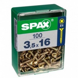 Lot de 100 vis acier tęte fraisée pozidriv SPAX, Diam.3.5 mm x L.16 mm