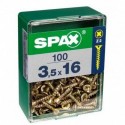 Lot de 100 vis acier tęte fraisée pozidriv SPAX, Diam.3.5 mm x L.16 mm