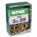 Lot de 100 vis acier tęte fraisée pozidriv SPAX, Diam.3.5 mm x L.25 mm
