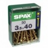 Lot de 50 vis acier tęte fraisée pozidriv SPAX, Diam.3.5 mm x L.40 mm