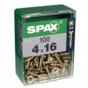 Lot de 100 vis acier tęte fraisée pozidriv SPAX, Diam.4 mm x L.16 mm