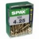 Lot de 100 vis acier tęte fraisée pozidriv SPAX, Diam.4 mm x L.25 mm